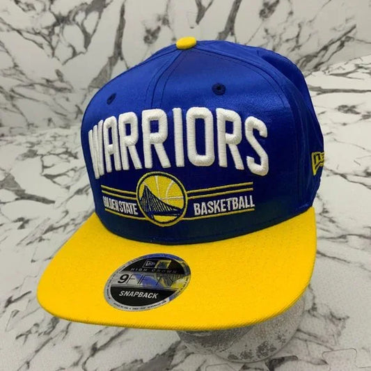 Men's New Era Cap Glossy Royal Blue | Yellow Golden State Warrior 9FIFTY NBA NWT