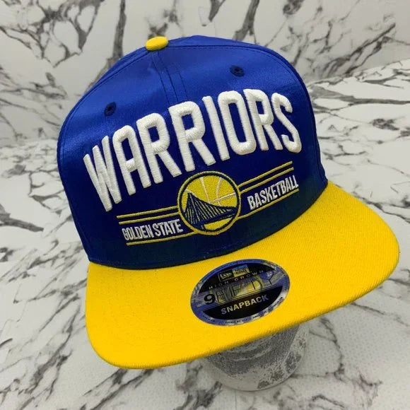 Men's New Era Cap Glossy Royal Blue | Yellow Golden State Warrior 9FIFTY NBA NWT