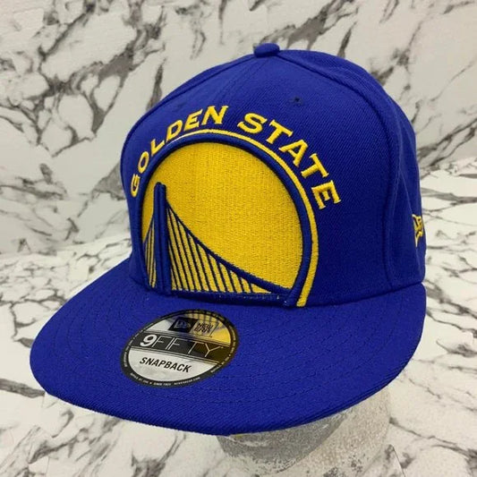 Men's New Era Cap Royal Blue | Yellow State Warriors Big Logo 9FIFTY NBA NWT