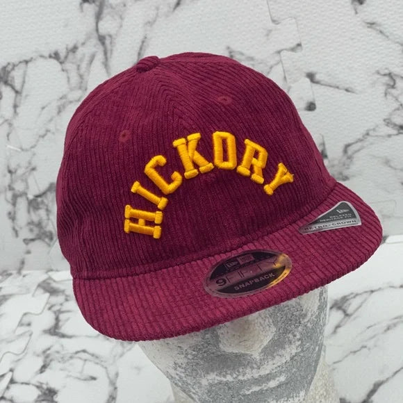 Men's New Era Cap Burgundy | Yellow Indiana Pacers Hickory Snapback NWT