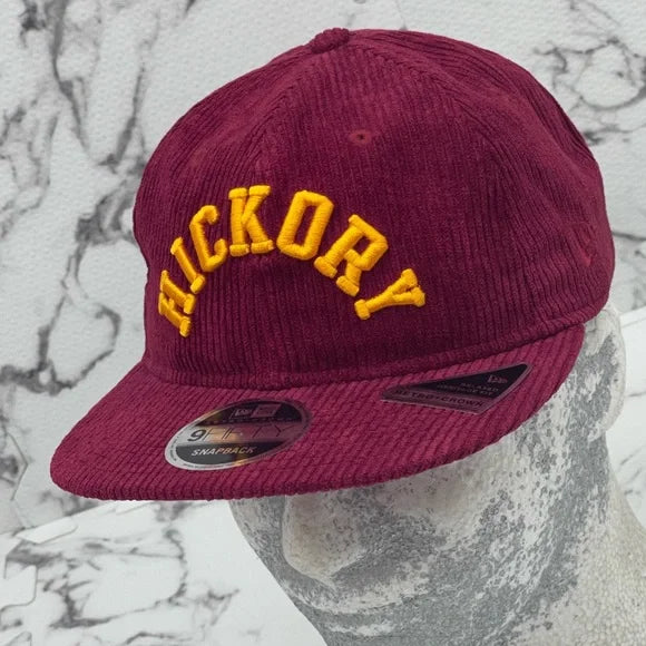 Men's New Era Cap Burgundy | Yellow Indiana Pacers Hickory Snapback NWT