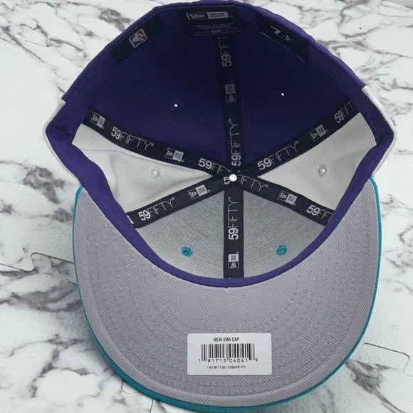 Men's New Era Cap Turquoise | White | Purple Charlotte Hornets 59FIFTY NWT