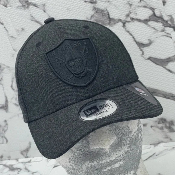 Men's New Era Cap Grey | Black Raiders NFL Fitted Hat NWT