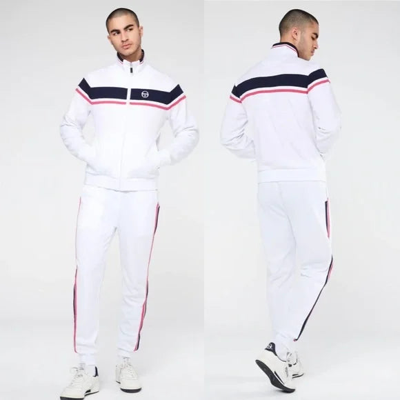 Men’s Sergio Tacchini White | Purple | Pink Casual Tracksuit NWT