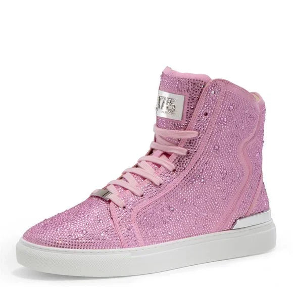 Men's J75 By Jump Sestos Pink All Over Jewel High Top Fashion Sneakers NWT