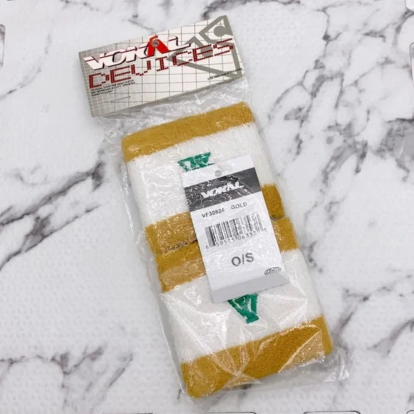 Men’s Vokal White | Gold | Green Performance Wristband Set by Nelly NWT