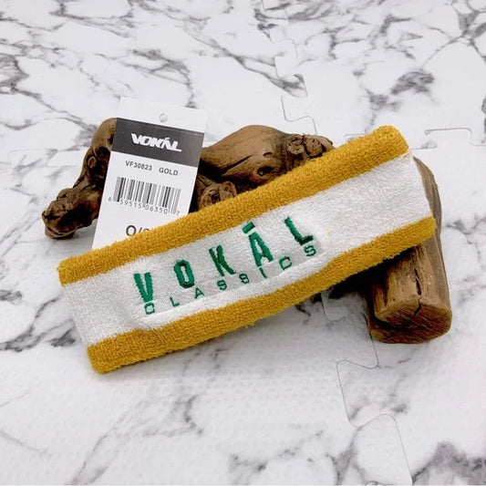 Men’s Vokal White | Mustard | Green Performance Headband NWT