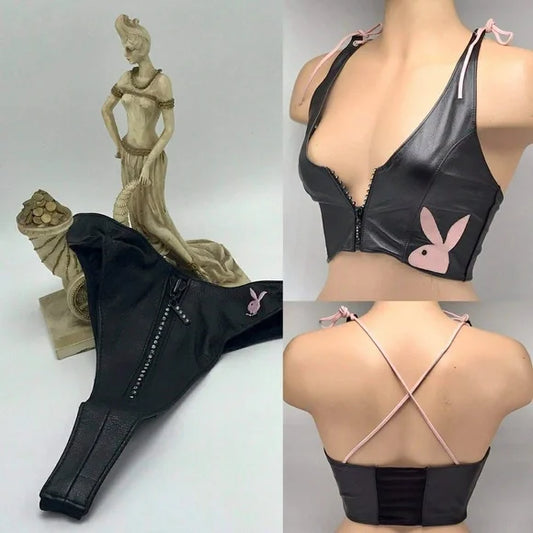 Women’s Playboy Black | Pink Top & Underwear Set NWT