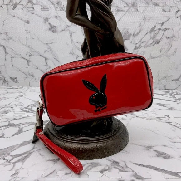 Women’s Playboy Red | Black Patent Fashion Make Up Bag NWT