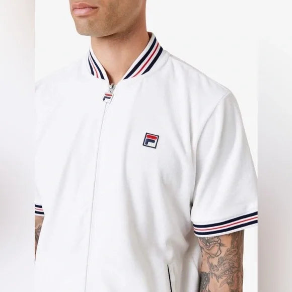 Men’s Fila White Velour S/S Shirt NWT