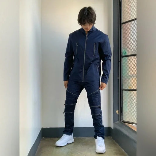 Men’s Classic Navy Blue Full Zipped Casual Set NWT
