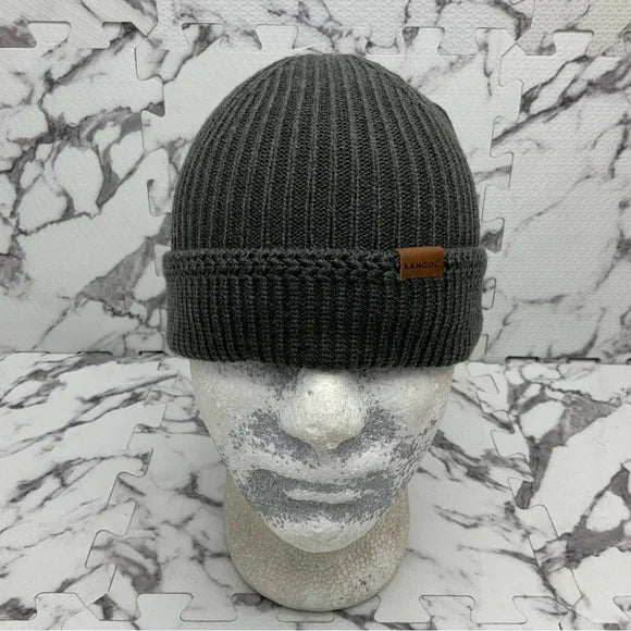 Men's Kangol Charcoal Grey Squad Fuly Finished Pull On Beanie NWT