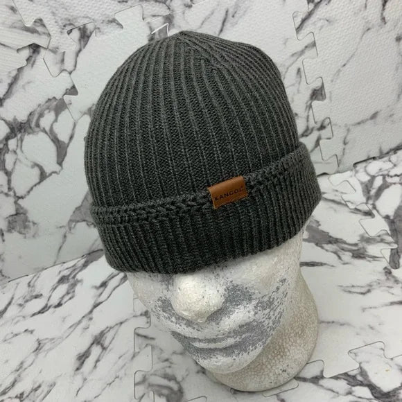 Men's Kangol Charcoal Grey Squad Fuly Finished Pull On Beanie NWT