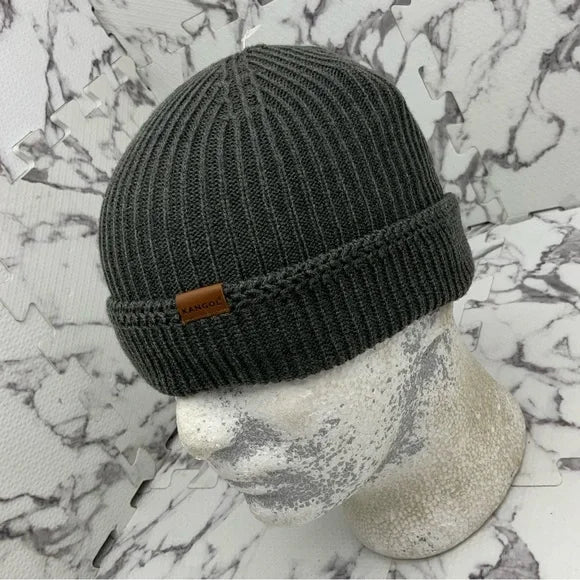 Men's Kangol Charcoal Grey Squad Fuly Finished Pull On Beanie NWT