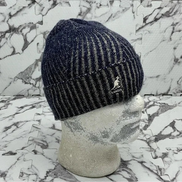 Men's Kangol Cuff Pull On Navy | White Casual Beanies NWT