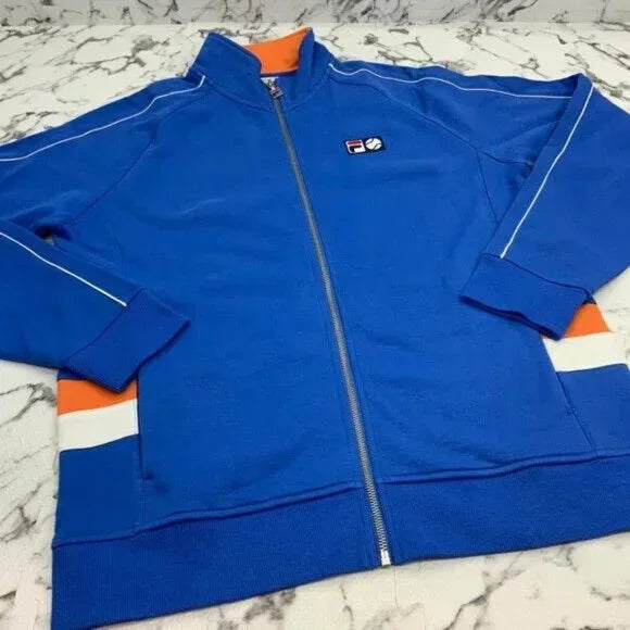 Men’s Fila Blue | Peach | White Pipping Organic Fleece Casual Tracksuits NWT