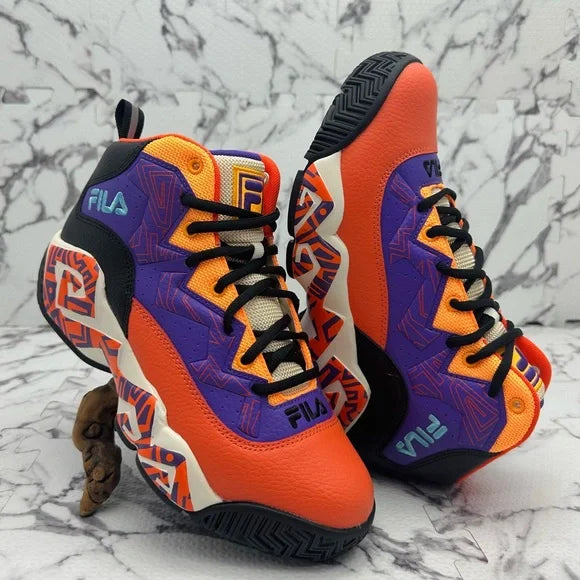 Men’s Fila MB Orange | Purple | Black | Gardenia Mid-Top Sneakers NWT