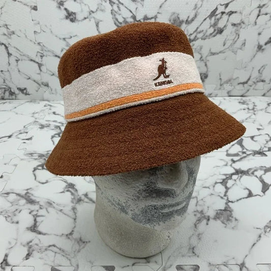 Men's Kangol Bermuda Stripe Brown | Bone | Peach Casual Bucket Hats NWT