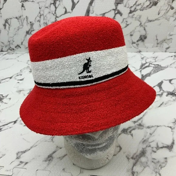 SOLD OUT Men's Kangol Red | White | Black Bermuda Stripe Bucket Hat NWT