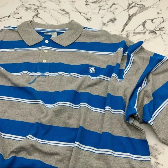 Men’s Rocawear Grey | Blue | White Big & Tall Polo Shirt NWT