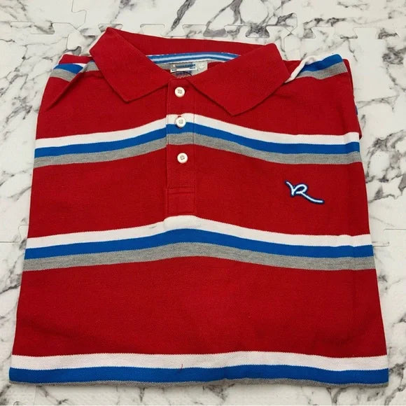 Men’s Rocawear Red | White | Blue | Grey Big & Tall Polo Shirt NWT