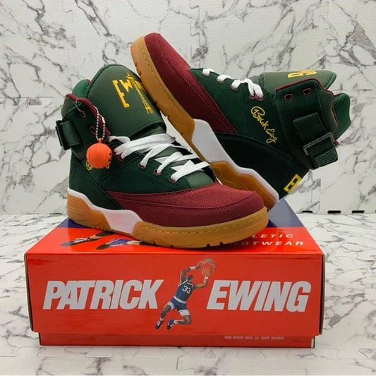 Men’s PATRICK EWING ATHLETICS 33 HI Green | Burgundy | Gum SEATTLE Sneakers NWT