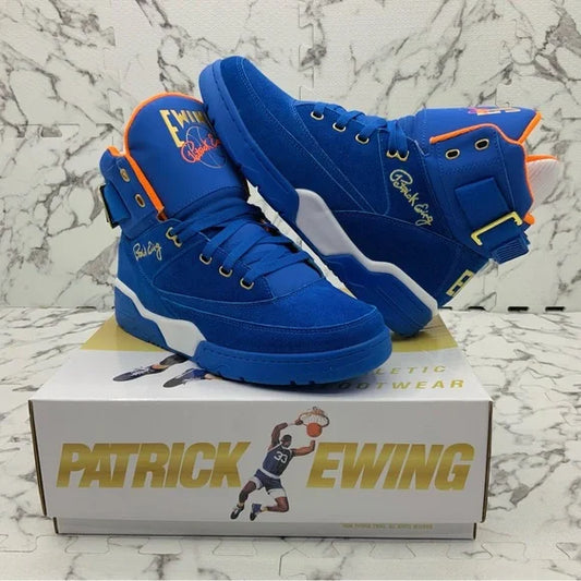 Men’s PATRICK EWING ATHLETICS 33 HI OG Royal Suede | White | Orange Sneakers NWT