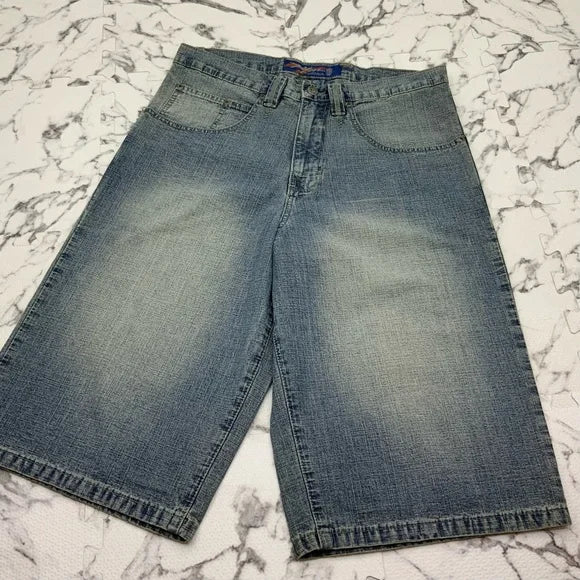 Men's Miskeen Mid Blue Vintage Wash Denim Shorts NWT