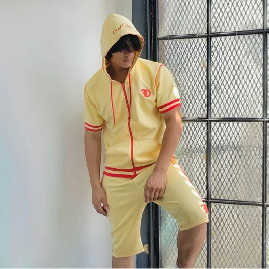 Men’s Frost Originals Ivory | Red Hooded Bestseller Casual Short Set NWT