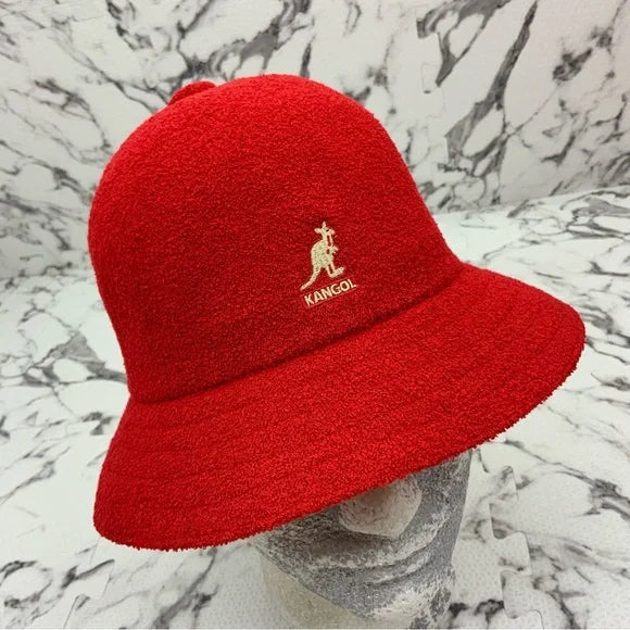Men's Kangol Red | Khaki Bermuda Casual Bucket Hat NWT &