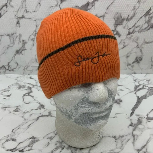 Men's Sean John Orange | Brown Casual Cuff Beanies NWT