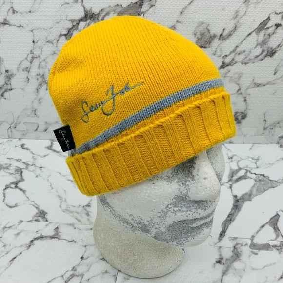 Men's Sean John Yellow | Grey Casual Cuff Beanies NWT