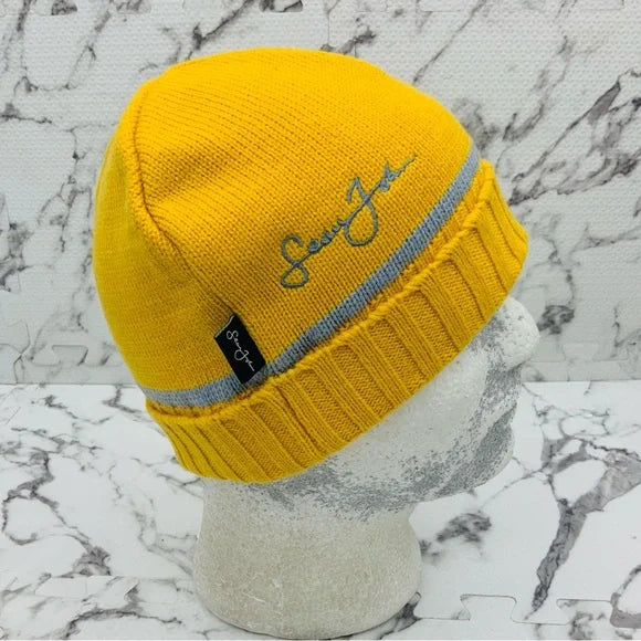 Men's Sean John Yellow | Grey Casual Cuff Beanies NWT