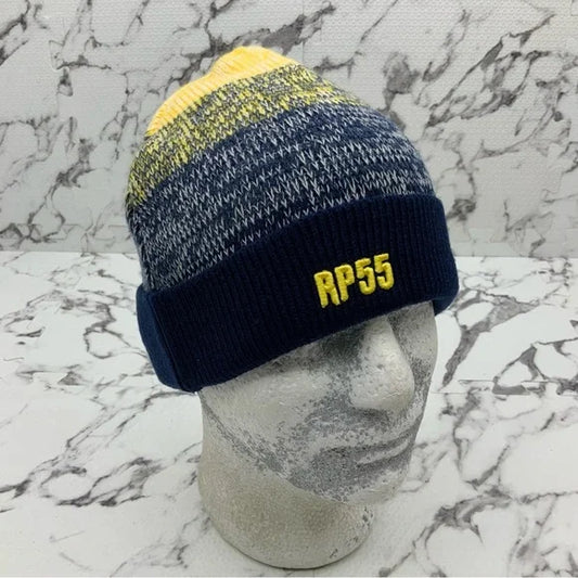 Men's RP55 Yellow | Navy Cuff Casual Beanies NWT