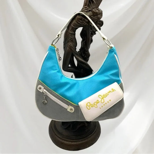 Women’s Pepe Jeans Turquoise | Grey | White Handbags NWT