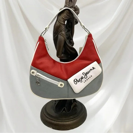 Women’s Pepe Jeans Red | Grey | White Handbag NWT