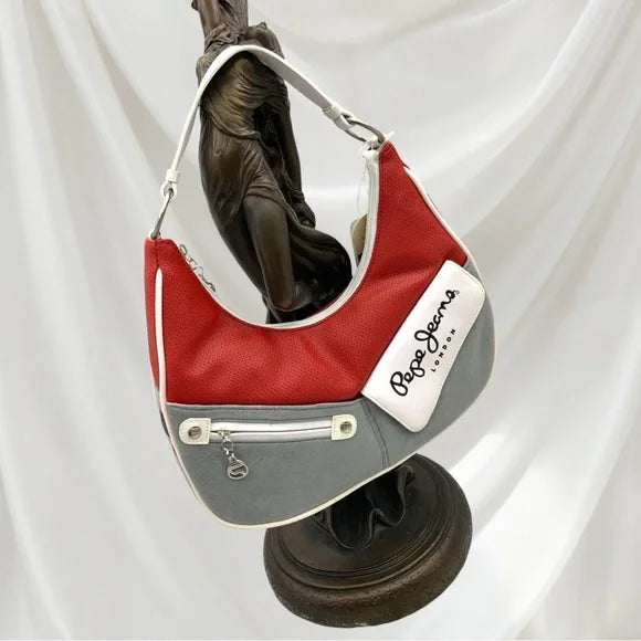 Women’s Pepe Jeans Red | Grey | White Handbag NWT