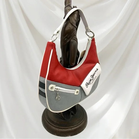 Women’s Pepe Jeans Red | Grey | White Handbag NWT