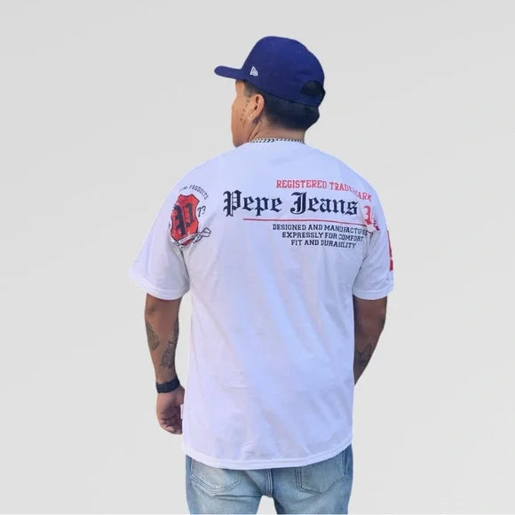 Men’s Pepe Jeans White | Red | Navy Tee Shirt NWT