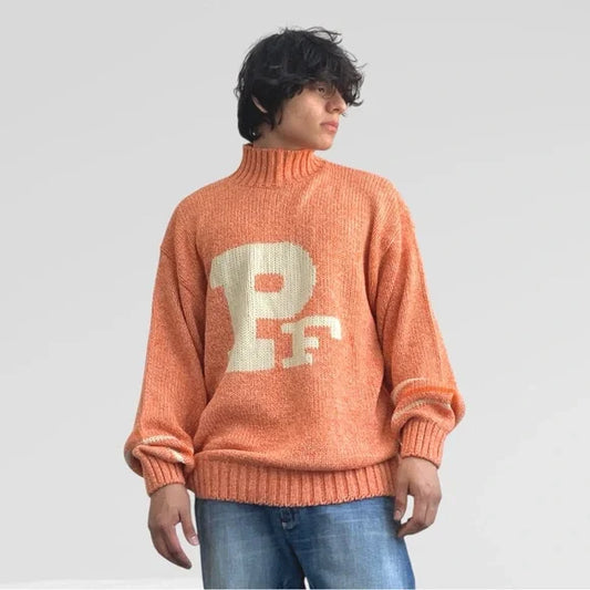 Men's Phat Farm Orange | Cream Turtleneck Sweater NWT