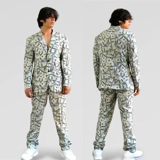 Men’s Cashanova Cream | Green | Black Suit NWT