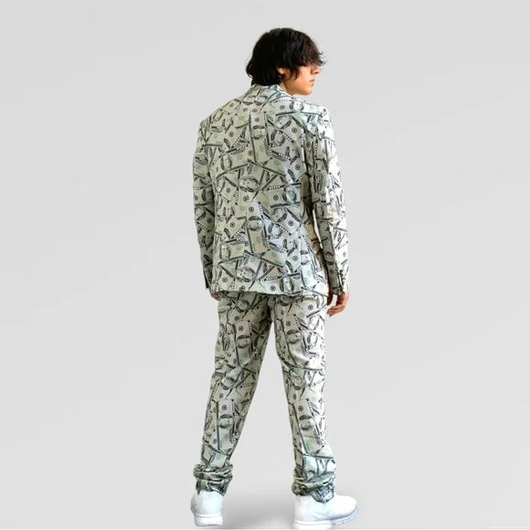 Men’s Cashanova Cream | Green | Black Suit NWT