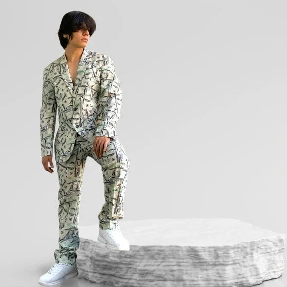 Men’s Cashanova Cream | Green | Black Suit NWT