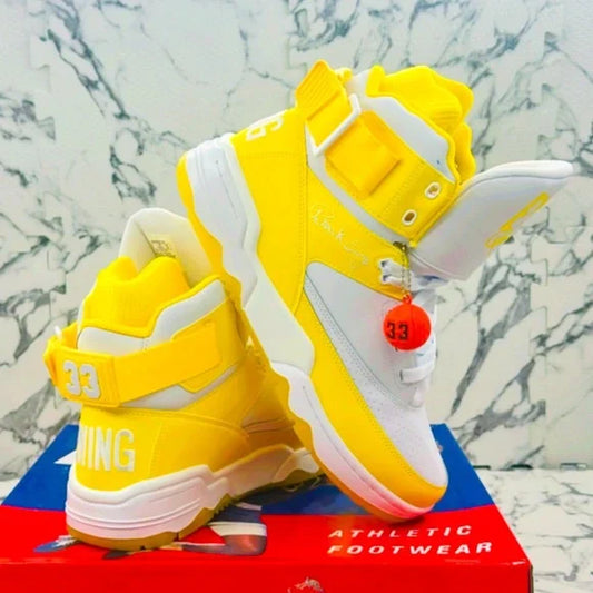 Men’s PATRICK Athletics 33 Hi Yellow | White High Top Sneakers NWT