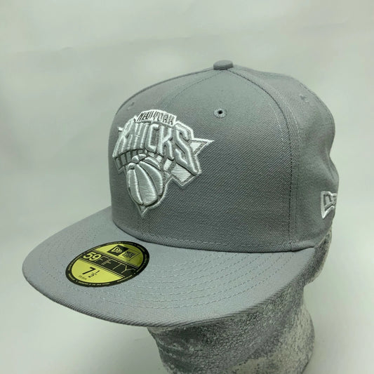 Men's New Era Cap Grey NY Knicks 59FIFTY NBA