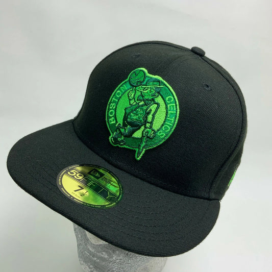 Men's New Era Cap NBA Boston Celtics Black Green 59FIFTY Hat