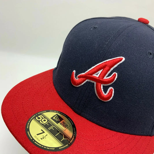 Men's New Era Cap MLB Atlanta Braves 1966 Navy Red White 59FIFTY Hat