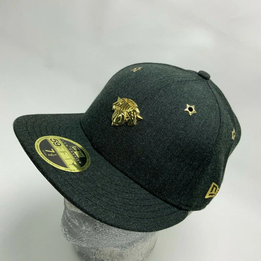 Men's New Era Cap Black Gold Pin NY Knicks 59FIFTY NBA