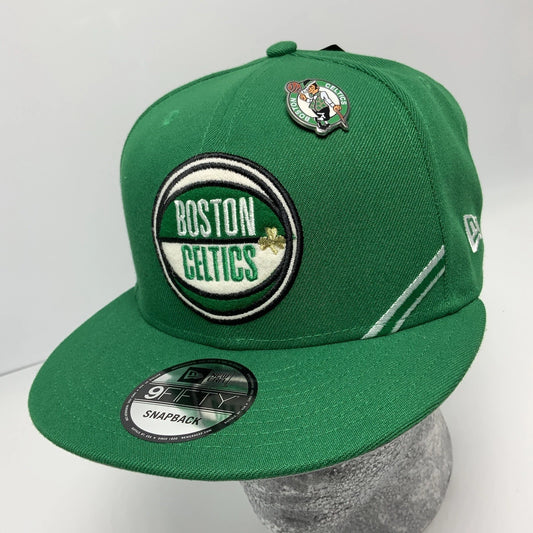 Men's New Era Cap NBA Boston Celtics Kelly Green Pinned 9FIFTY Snapback Hat