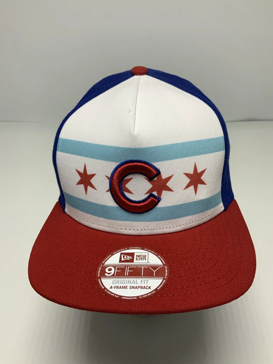 Men's New Era Cap MLB Cleveland Indians Royal Blue White Red 9FIFTY Snapback Hat